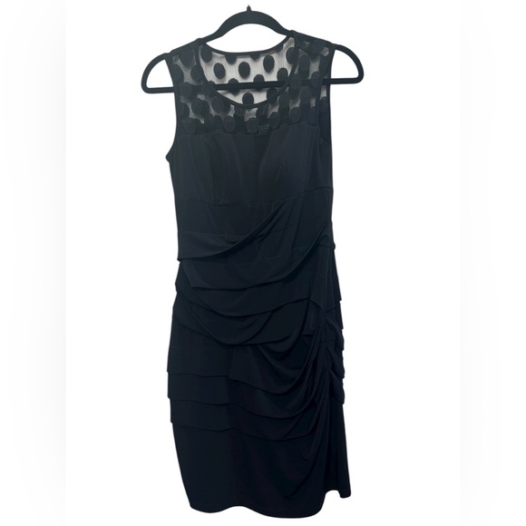 Carole Little Black Dress with Polka Dot Mesh - Picture 2 of 5